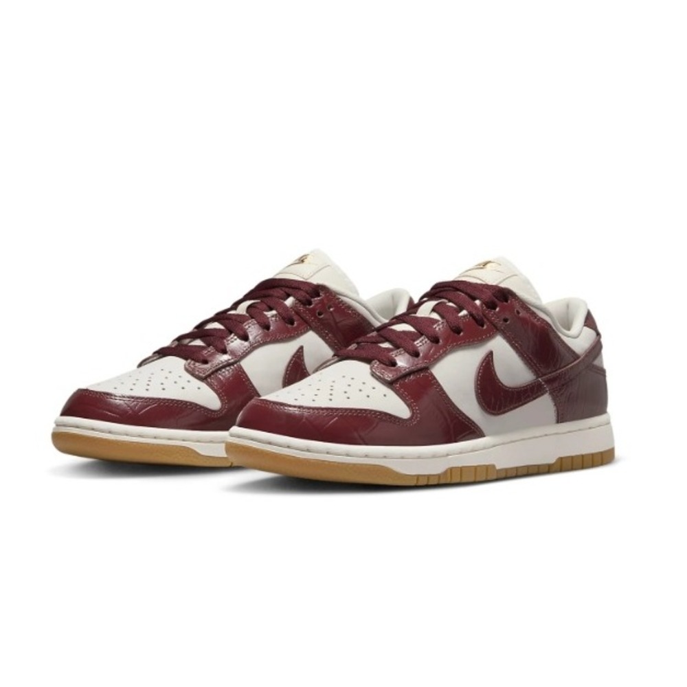 Nike Dunk Low LX Dark Team Red Croc Women FJ2260-004 Size 11.5 Burgundy Sail Gum